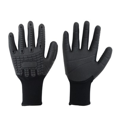 Safety Wear-resisting Machinist Working Rubber TPR Glove with anti-impact function