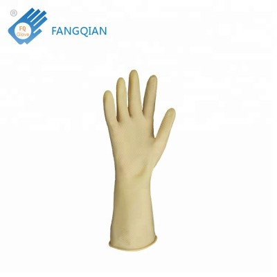 CE Long Cuff Latex Material Unflock Household Rubber Gloves