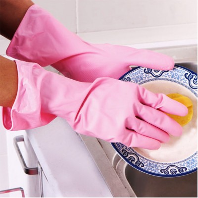 Long cuff Latex household rubber glove