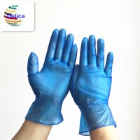 Transparent Blue Disposable Vinyl Gloves CE ISO powdered and powder free