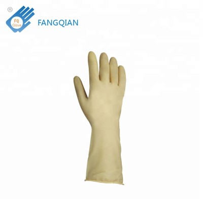 Latex household gloves, non-flockline inside